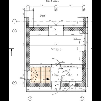 Двухэтажный дом с одной спальней 55м² (S22)