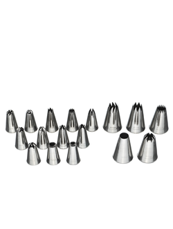Набор кондитерских насадок 18 шт нерж. для декора капкейков