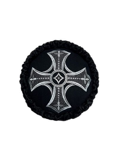 Кубанка из Черного каракуля 10см - Черный крест