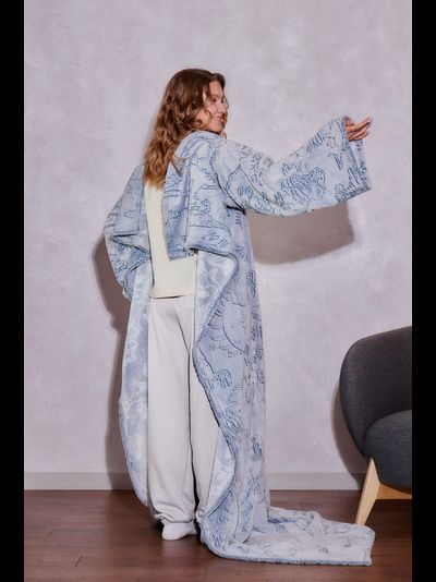 Плед с рукавами &quot;Плед Юрского периода&quot; светящийся  из микрофибры (велсофта)