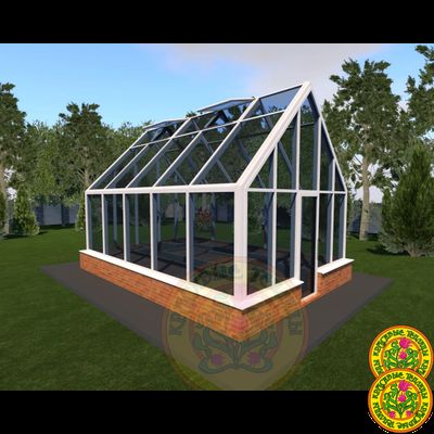 Зимняя Теплица Дональд в классическом английском стиле с двускатной крышей размером 6х4 метра