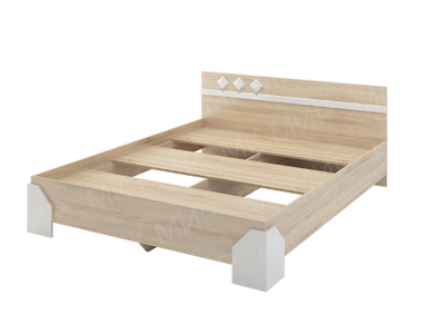 Софи Кровать 1,6 с настилом (1664*750*2050мм), дуб сонома/белый