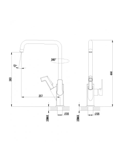 Смеситель для кухни с поворотным изливом и вытяжной лейкой Lemark SOUL LM6003C