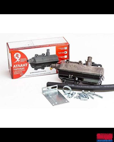 Атлант- Торнадо 2.5 квт (Напряжение 220В Мощность 2,5 КВт Циркуляция, л/с 0.45 Размеры, мм 230х110х65 Диаметр патрубков: ступенчатый, 18-25мм) Применяется для а/м обьемом двиг(V) до 12 л. (пр-во Россия)