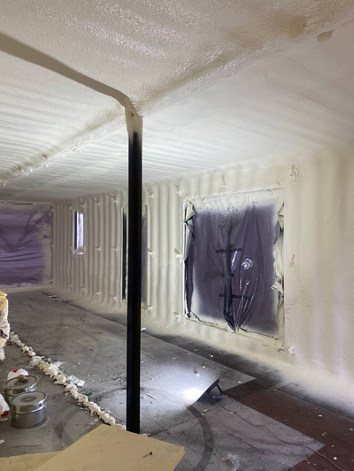 Утепление морского контейнера пенополиуретаном