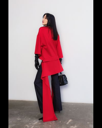 Футболка женская из джерси пунто милано (красный)