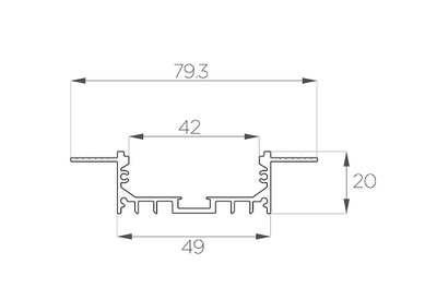 Алюминиевый профиль 4L-8020-SH ANOD Шпаклёвка