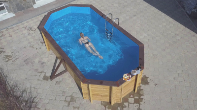 Деревянный морозоустойчивый бассейн "Баргузин" 500 х 250 х 145 см Кристалл