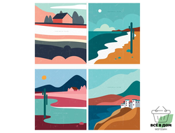 Тетрадь 48л., А5, клетка ArtSpace "Рисунки. Landscape", 92% белизна