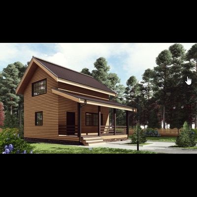 Двухэтажный каркасный дом с двумя спальнями 85м² (SK65)