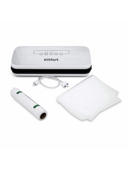 Вакууматор/вакуумный упаковщик KITFORT КТ-1502-1, 110 Вт, 2 режима, ширина пакета до 28 см, белый