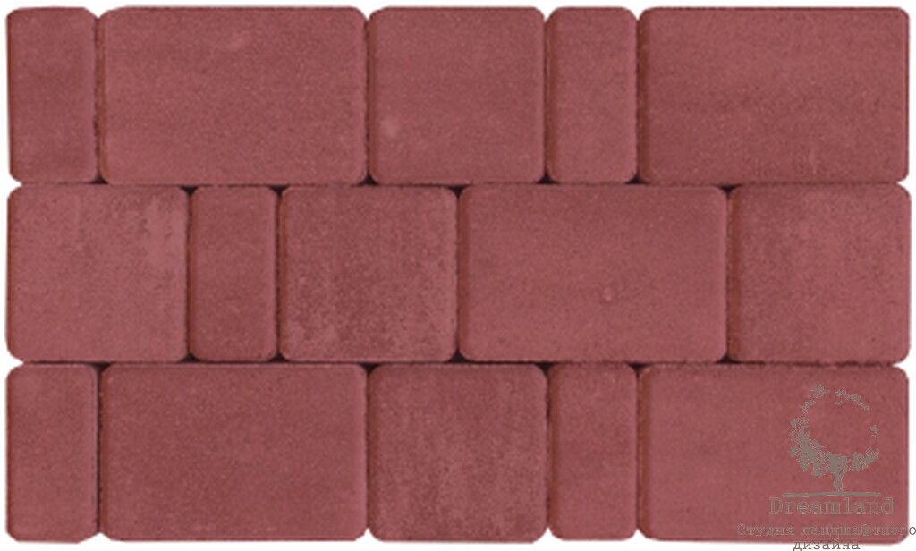 Тротуарная плитка Старый город, красный