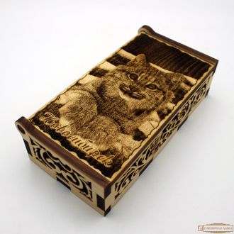 Шкатулка из кедра «РысЬ» Новосибирск