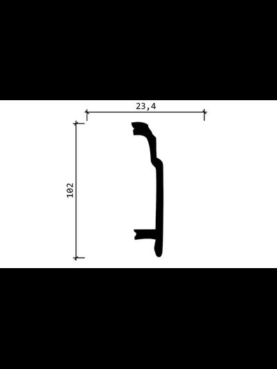 Напольный плинтус Decor-Dizayn DD102, для покраски, влагостойкий, ударопрочный, 2 метра
