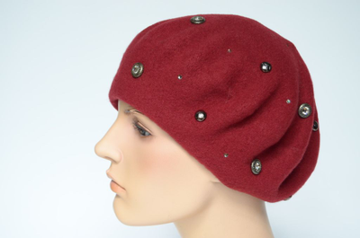 Берет Vizio 3633 бордовый фетровый