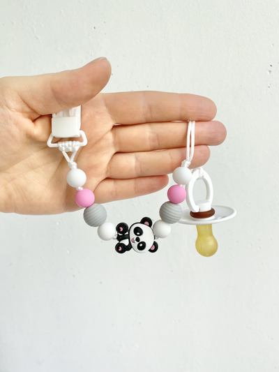Держатель для пустышки ПАНДА розовые ушки
