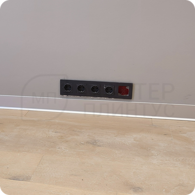 Плинтус алюминиевый ПЛ-100 3000х100х10 мм. Серебро матовое