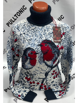 Свитер женский Снегирек пушистый 02 черный