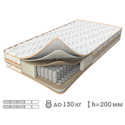 ВК020 Матрас "Романтик" (БНП Revolution, сизаль, ППУ, трикотаж, синтепон)