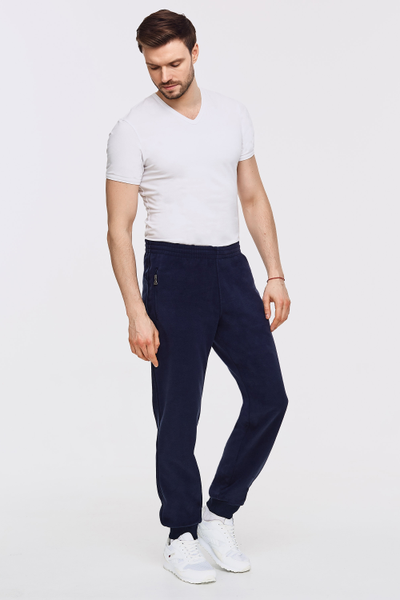 Флисовые спортивные брюки мужские  211BM-1180/1, темно-синие и черные