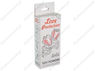 Пудра для игрушек ароматизированная Love Protection Клубника со сливками 15гр коробка