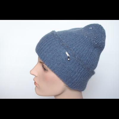 Голубая шапка зимняя с отворотом Vizio Италия 6939 CRY
