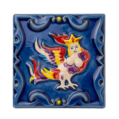 Гамаюн цветная, малая (керамическая  плитка)