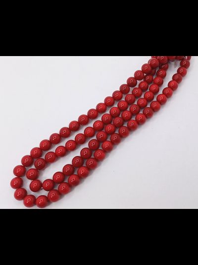 Агат тонированный   на нити  10мм красный