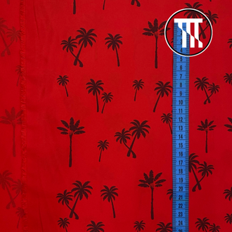 Дюспо принт Пальмы, цв. Красный