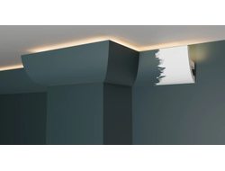 Потолочный плинтус для подсветки DECOR-DIZAYN DD510, из дюрополимера, под покраску, ударопрочный