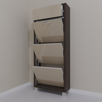 Обувница Айрон-3 Плюс (фасад стекло Капучино)