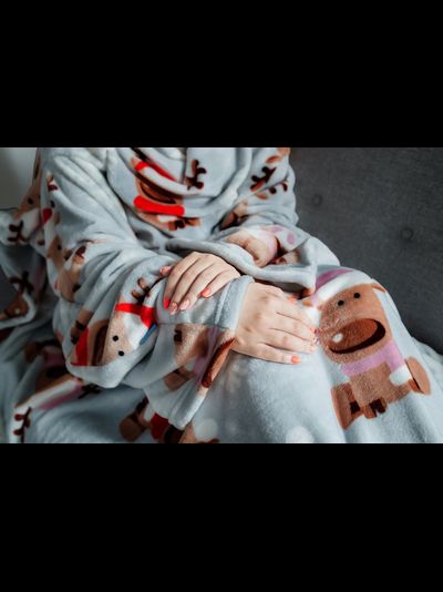 Плед с рукавами "Лапландия" из микрофибры (велсофта)