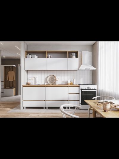 Хелен кухонный гарнитур 2 м Дуб Крафт золотой/Белый шагрень