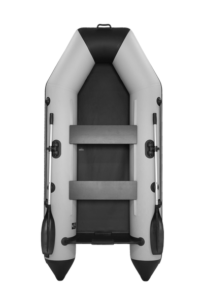 Моторная лодка Аква 2800 светло-серый/черный вид сверху