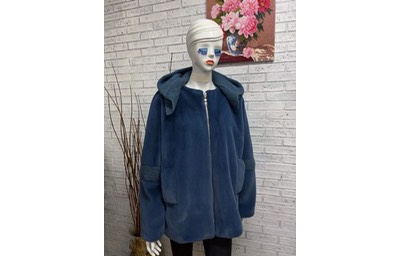 Меховая куртка цвет джинс  модель 105