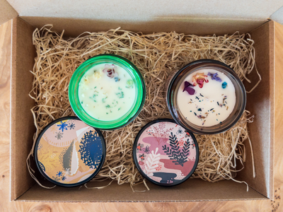 Подарочный набор| Пара  свечей  в стеклянных баночках