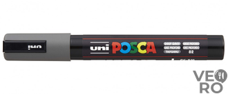 Акриловый Маркер Uni POSCA PC-5M 1,8-2,5мм, овальный наконечник, темно-серый