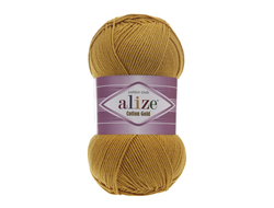 Пряжа Cotton Gold Alize (Ализе Коттон голд) Состав: 55% хлопок и 45% акрил Вес: 100 гр Метраж: 330 м. цвет Горчица  02