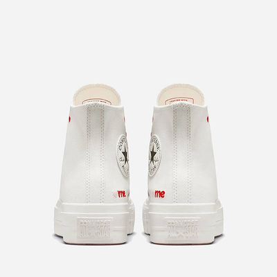 Кеды Converse Chuck Taylor Lift Love Me Heart White высокие