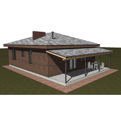 Одноэтажный дом с двумя спальнями 75м² (S94)