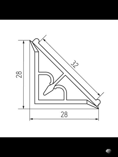 Плинтус кухонный рифленый AL 3,05м
