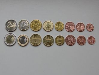 Набор монет Германии (Евро). 8 монет.