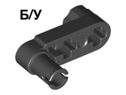 ! Б/У - Technic, Liftarm, Modified Crank / Pin 1 x 3 - Axle Holes and Squared Pin Hole, Black (61408 / 6313520) - Б/У