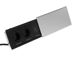 Розетка встраиваемая в стол, для кухни и офиса ST-02-80, серый, 2 EURO розетки, 2 USB