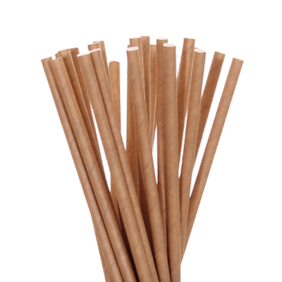 Трубочка для напитков бумажная 8 мм (инд. уп. крафт, 50 шт), 230мм