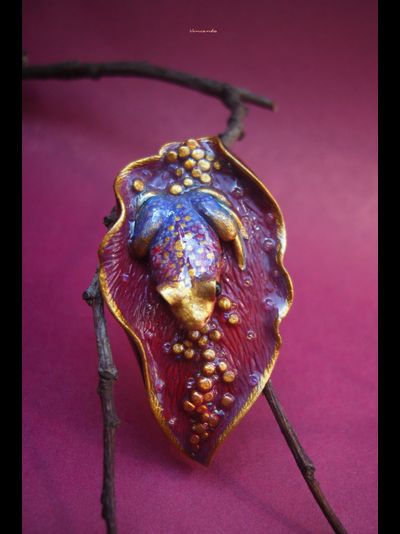 "Песнь Принцессы Вишнёвого Лотоса", фэнтези-брошь в восточном стиле