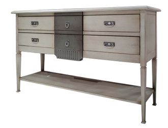 Консоль с 6 ящиками в комбинированных цветах.