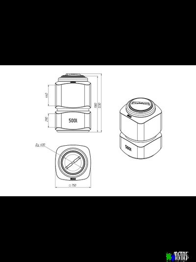 Емкость Экопром L 500 л черная