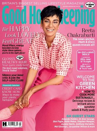 Good HouseKeeping UK Magazine June 2023 Reeta Chakrabarti Cover, иностранные журналы, Intpressshop