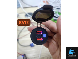 Разъем Usb в авто (врезные) 12V-24V 3USB CR1045 (Круглый) QC3.0 + PD20W + QC3.0  10pcs